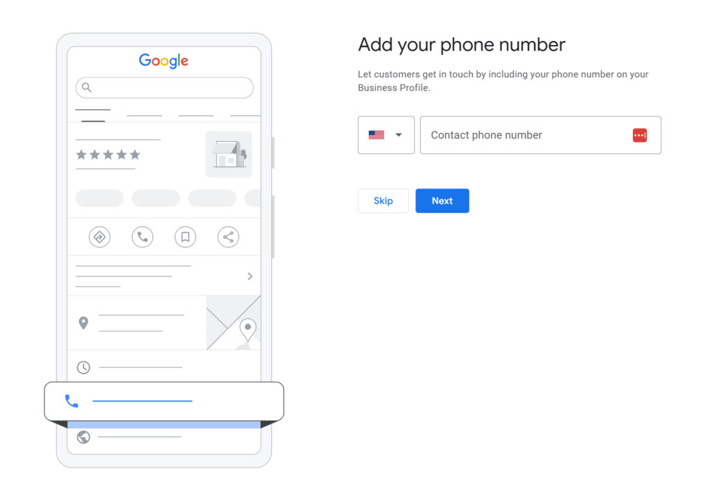 Google Business Profile Phone Number